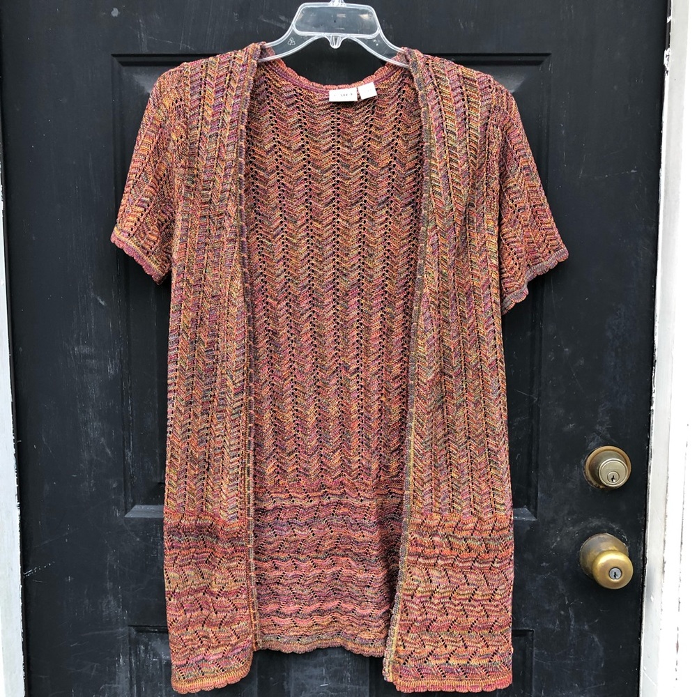 Women’s Short Sleeve Woven Multi-Color Duster